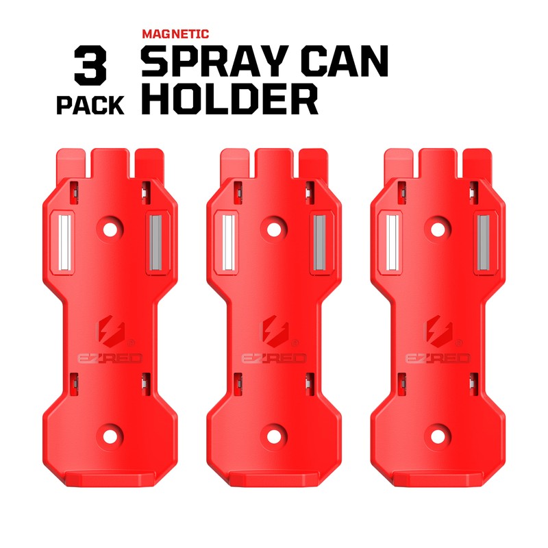 EZRED Magnetic Spray Can Holder 3-Pack Flexible Non-Marring Polymer Lid