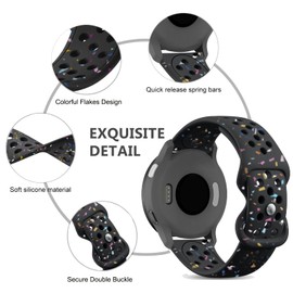 ViCRiOR Watch Bands Compatible with Garmin Vivoactive 6/Vivoactive 5/Vivoactive 3/Venu Sq 2/Forerunner 55/165/245, 20mm Soft Silicone Eco-Friendly Breathable Replacement Strap for Women Men