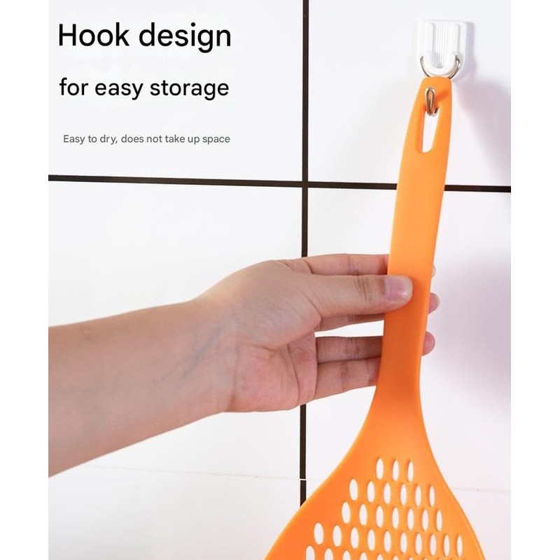 Skimmer Spoon with Handle - Large Straining Spoon - Plastic