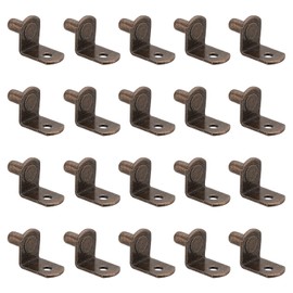 PATIKIL Shelf Pegs Pins 1/4 Inch, 20 Pack L-Shaped Shelf Pins Holders Cabinet Shelf Support Pegs for Shelves Bookcase Closet Furniture, Copper Tone