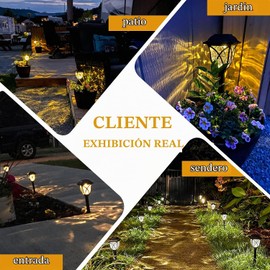 GIGALUMI - Luces solares impermeables para exteriores, paquete de 6 luces solares LED para jardín, luces solares para exteriores, decoración de jardín para patio, paisaje, maceta, pasarela (blanco