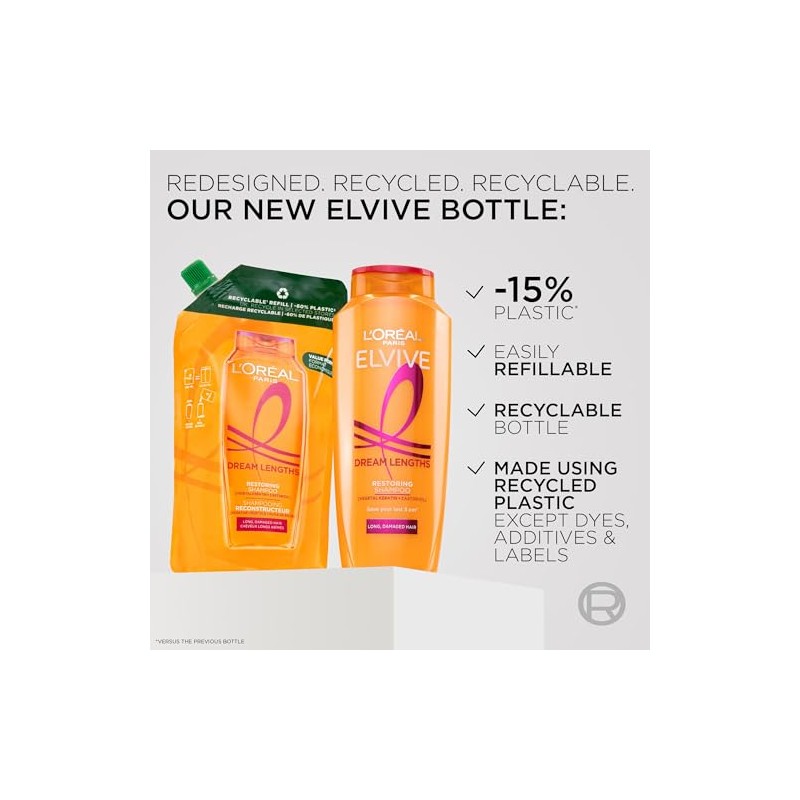 L'Oréal Paris Elvive Dream Lengths Restoring Shampoo Refill pouch 500ml