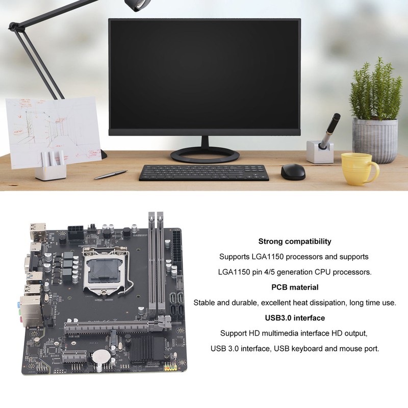 H81M Computer Motherboard LGA1150 CPU Dual Channel DDR3 Memory USB3.0