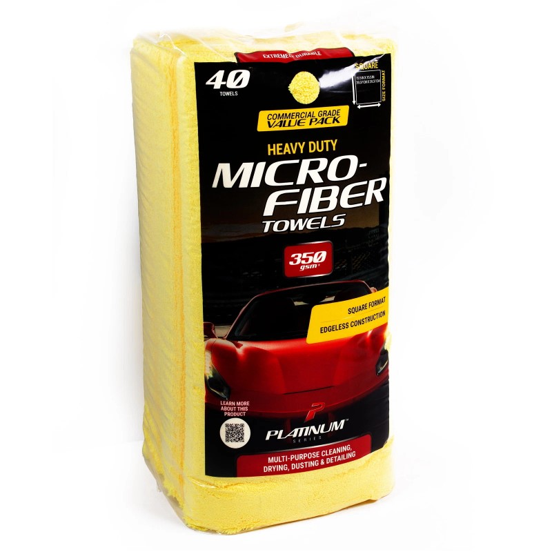 Platinum Series Heavy Duty Multi-Purpose Microfiber Detailing Towel 40 Pk