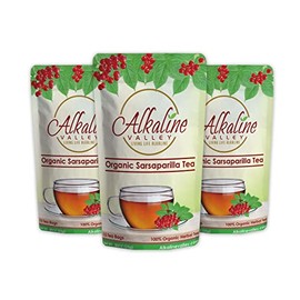 Sarsaparilla Tea - 100% Organic and Alkaline - 15 Unbleached/Chemical-Free Sarsaparilla Tea Bags - Pack of 3 - Caffeine-Free, No GMO