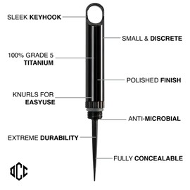DAILYCARRYCO. TiPick Titanium Toothpick Holder - Portable Metal Travel Toothpick - Reusable EDC Micro Toothpick - Compact & Convenient - Carry On-the-Go - Titanium Construction, Black
