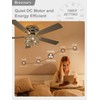 Breezary 52 inch Flush Mount Ceiling Fans with Lights Remote