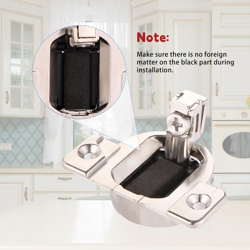 Lyreh 8pcs Cabinet Hinges for Blum, Silver Stainless Steel 1/2