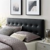 Hawthorne Collections Modern Vinyl Queen Panel Headboard in Black