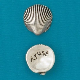 Basic Spirit Pocket Token Coin Trust Small Spirit Shell, 1 Inch Height, Handcrafted Pewter, Love Gift for Beach Ocean Coastal Lover Coin Collecting