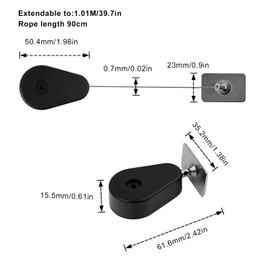Automatic Door Closer, KLEOPHE Door Closer with 90cm Wire Rope, Door Closers for Interior Door, No Drilling Required for Installation, Suitable for Most Home Doors, Offices