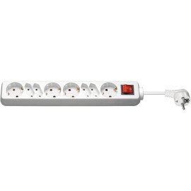 Goobay NK 800S-150 CS Power Strip with Switch 1.5 m Cable 4-Way Protective Contact and 4-Way Euro with Child Lock White