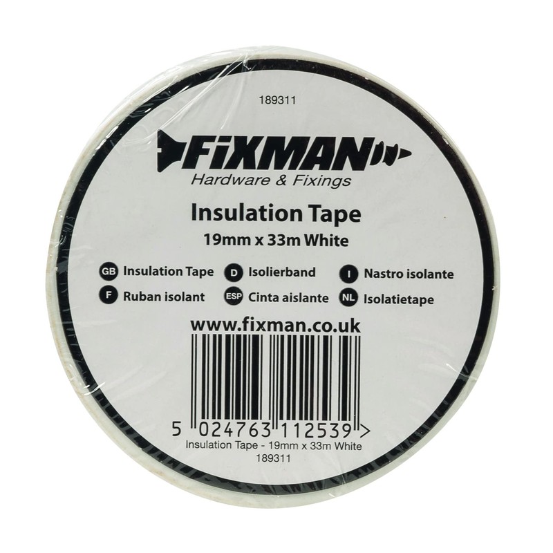 Fixman 189311 insulating tape 19mm x 33m, white