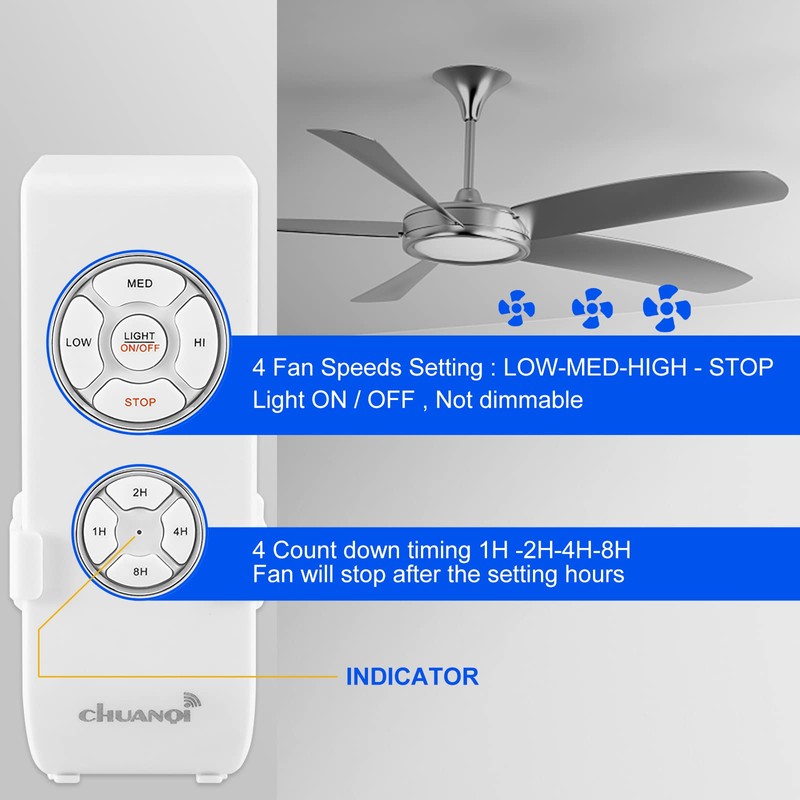 Wowlela Remote Control Ceiling Fan Lamp Remote Control Kit Timing