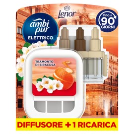 Ambi Pur 3Volution Starter Kit Diffusore Elettrico Per Ambienti Programma Intelligente 20 ml Arancia e Cannella, 3 Fragranze Che Si Alternano Per Combattere Gli Odori