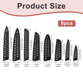 8PCS Chef Knife Sheath, Edge Guards Set, Safety Knife Covers, Universal Blade Covers, Sheath Blade Protector for 10" 8" 5" 3.5" Chef Knives, Utility Knives