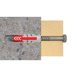 Fischer 537639 Dowel DUOPOWER, Grey/Red, 5 X 25 mm, Pack of 100