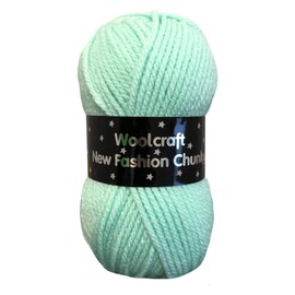 WoolCraft Fashion Chunky Knitting & Crochet Yarn, Great Value Yarn with 27 Colour Combinations in The Range, 100% Acrylic, 150 Metres, 100g Balls, Single Ball, Mint