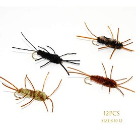 Outdoor Planet 12 Pat's Rubber Leg Stonefly Nymph Variation Fly Fishing Flies Assortment | Trout, Steelhead, Bass Fishing Lure