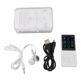MP3 Player Voice Record Video Playback Bluetooth Function Music Player with TFT 1.82in Screen White 8G