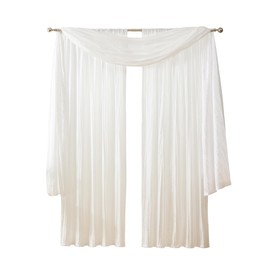 Elrene Home Fashions Athena Faux Crushed-Silk Window Curtain Panel and Valance Set, 52"x84" (2 Panels) & 1 Valance, White