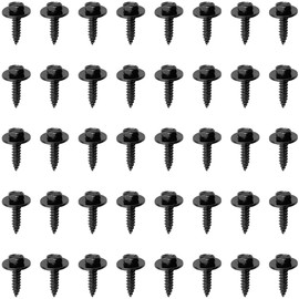 40 PCS Hex Self-Tapping Black Screws with Washers for Automotive Panels, Door Panels, and Bumpers