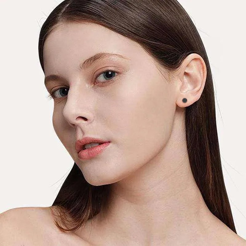 ZDE Women Flat Back Ball Stud Earrings Titanium Hypoallergenic Earrings