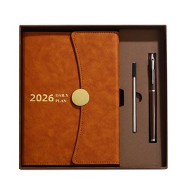 QINGYIWL Calendar 2026, A5 Diary 2026 with Pen and Monthly Index, Appointment Calendar, Book Calendar, Weekly Planner, School Planner (Jan 2026-Dec 2026, Dark Brown)