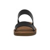 CUSHIONAIRE Women's Imelda 2 band slide sandal +Memory Foam, BLACK