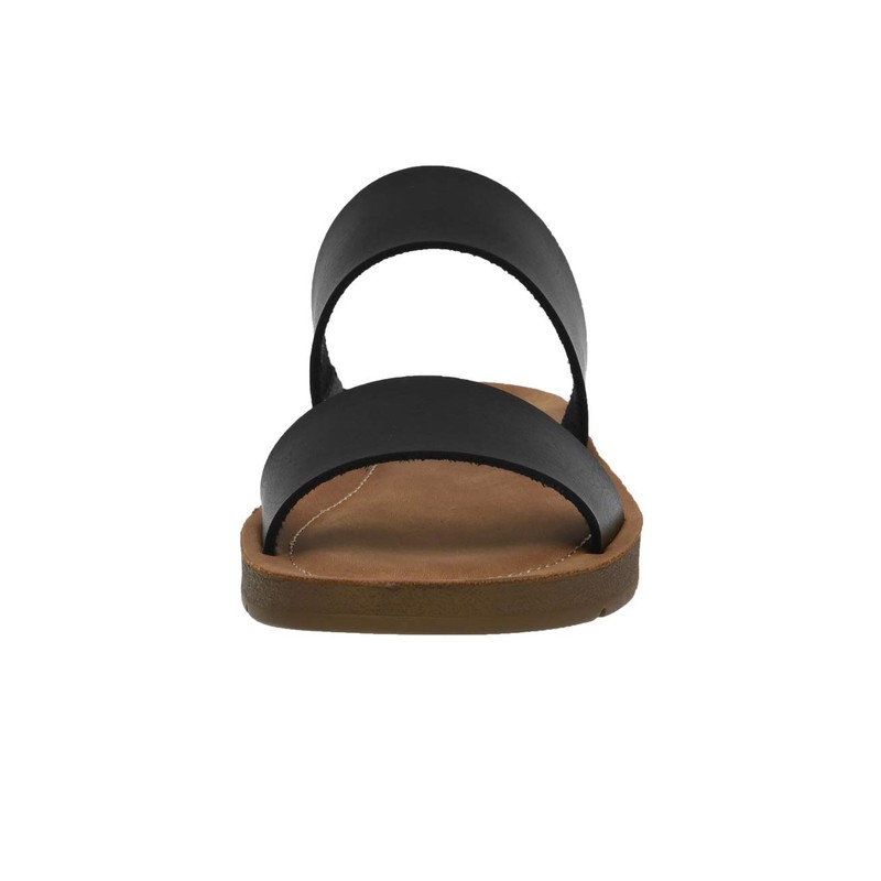 CUSHIONAIRE Women's Imelda 2 band slide sandal +Memory Foam, BLACK