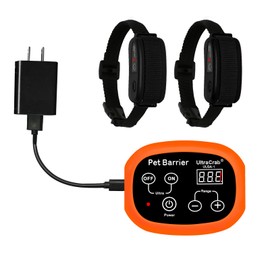 UltraCrab Indoor Pet Barrier for Dogs,Wireless Indoor Electric Fence,Pet Gate, Keeps Areas Off Limits,Dog Fence Waterproof/Rechargeable Training Collar (2 Dogs System)