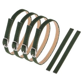 uxcell 2 Pair Replacement Ankle Strap for Heels Detachable Shoe Straps PU Leather Shoe Bands, Suede Dark Green