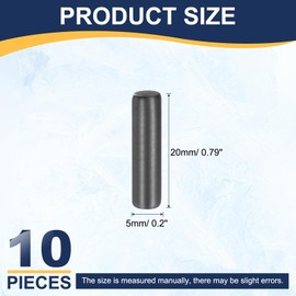 uxcell 10Pcs 5mm x 20mm Dowel Pins, 304 Stainless Steel Cylindrical Shelf Support Pegs Chamfered End Pin Rod Fasten Elements Metal Shelf Pegs, Black