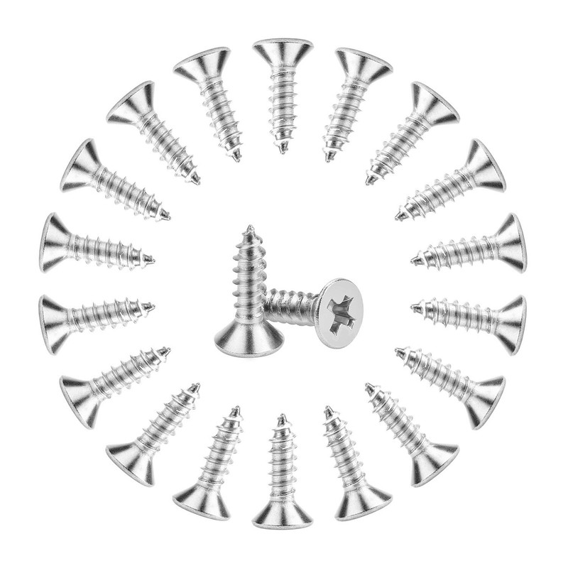 Powlankou 200 Pieces #6 X 1/2'' Phillips Countersunk Flat Head