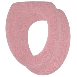 Warm-n-Comfy Soft Toilet Seat Cover - Plush & Thick Fabric Toilet Seat Warmer for Round & Elongated 14x18" Toilet Seats - Reusable, Machine-Washable, Easy-Install - Gift-Ready Packaging - Pastel Pink