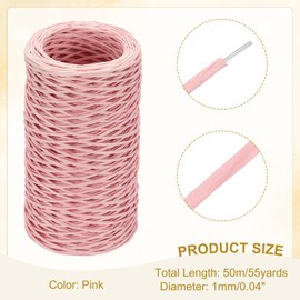 sourcing map 164 Feet Floral Wire, 1mm Vine Bind Wire for DIY Crafts Flower Bouquet Christmas Wreaths Pink