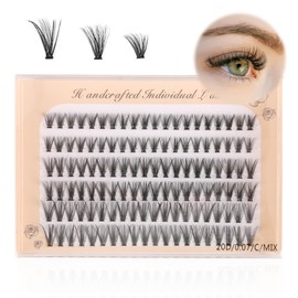 120 Pieces Individual Eyelashes Kit, 8mm 10mm 12mm 20D Reusable C/D Curl Cluster False Lashes Fluffy Natural Black Soft Wispy Lashes for Personal Daily Eye Makeup DIY Eyelash Extensions