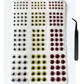 L Shark Shooter 183pcs 3D Fishing Flies Lures Eyes for Fly Tying Lures Craft DIY Material Tool (3D Fishing Flies Lures Eyes H)