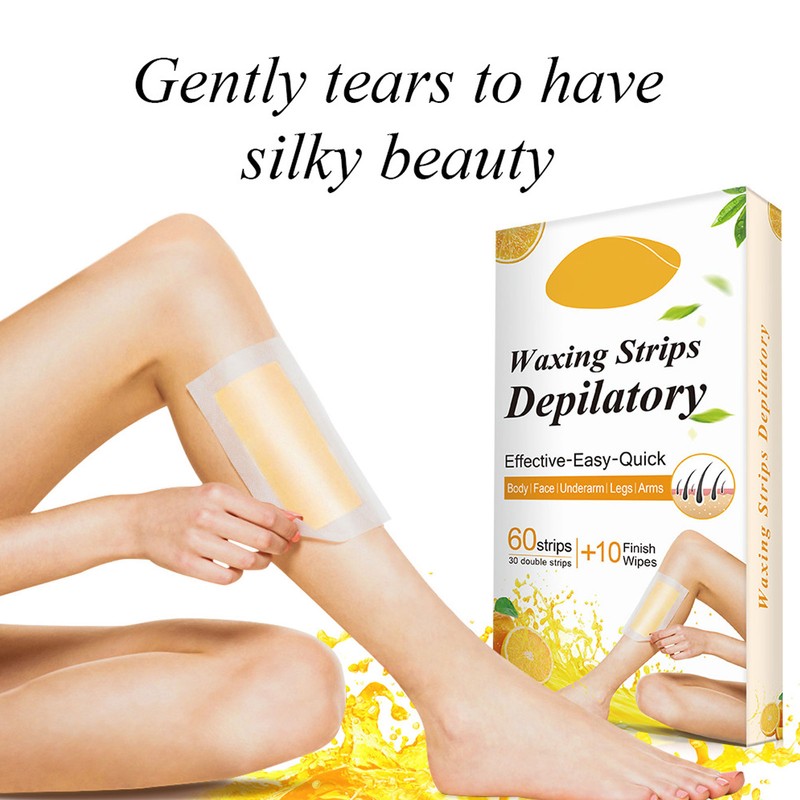 60pcs Wax Strip Gentle Fast Hair Removal Painless Remover Strips