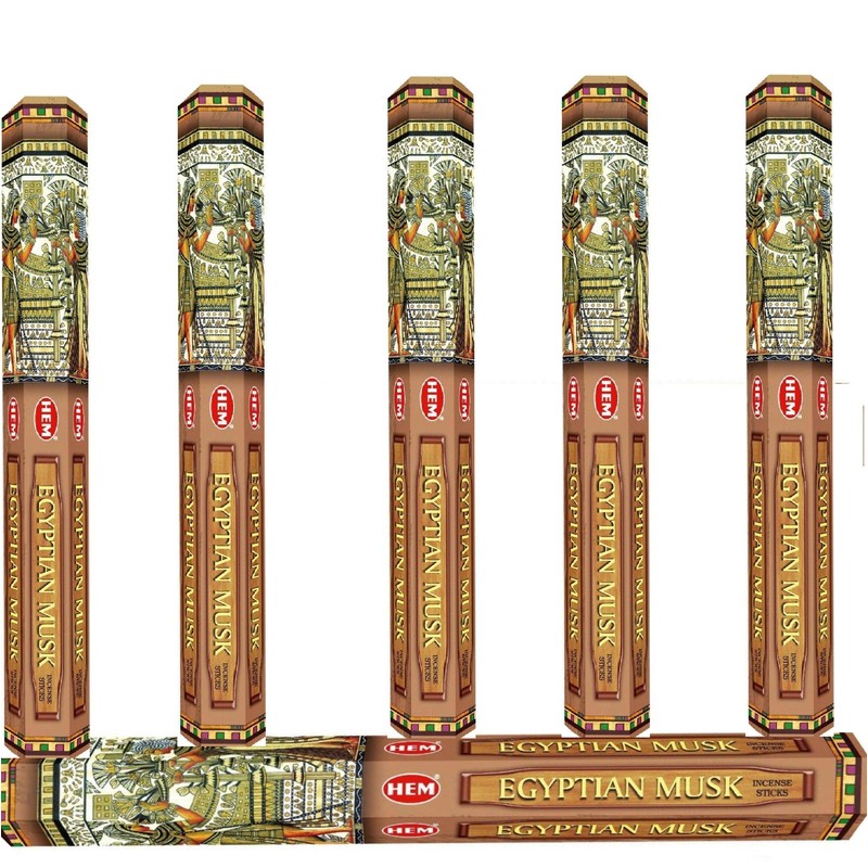 HEM Egyptian Musk Floral Scent Incense Sticks, 6 Packs of