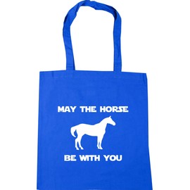 Hippowarehouse May the horse be with you Tote Shopping Gym Beach Bag 42cm x38cm, 10 litres