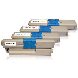 4 Mipuu Toner Cartridges Compatible with Oki C310 C310dn C330dn C331dn C510dn C511dn C530dn C531dn MC351 MC352 MC361 MC362 MC362dn MC561 MC562dnw (S) Black, cyan. Magenta, Yellow)