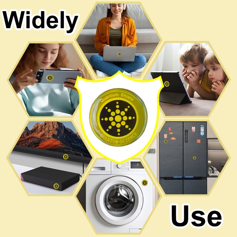 HUSABEJAIN 8 PCS Anti-Radiation Shield Gold EMF Protection Stickers 5G