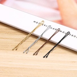 ZEVONDA Metal Hair Pins Set - 5cm Long Bobby Pins with Storage Box Hair Grips with a Smooth Surface and Round Edges for Women Girl Makeup Hair Styling, Brown, 100pcs