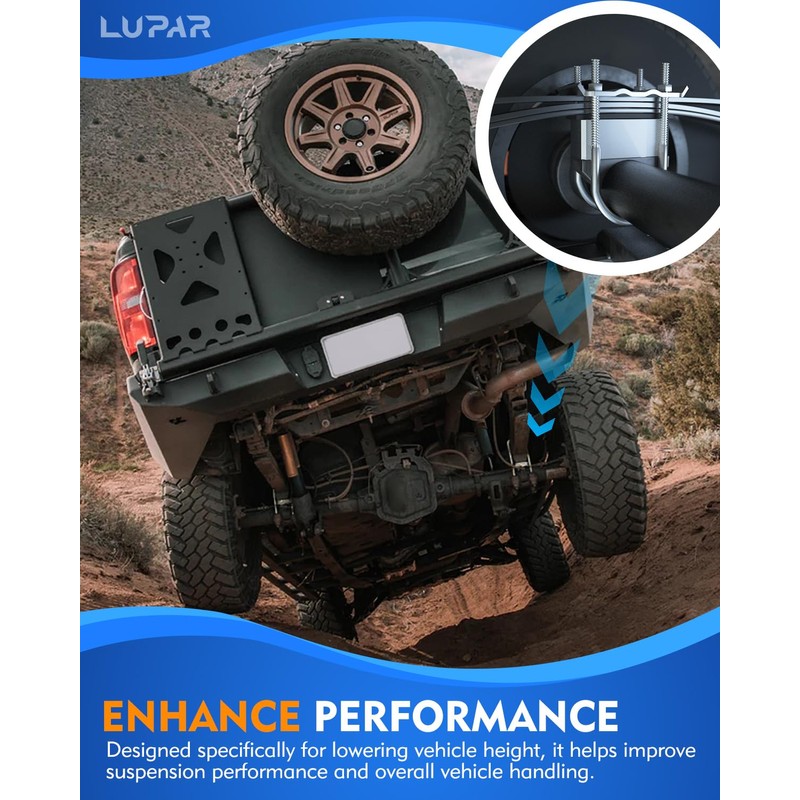 Lupar Universal Leaf Spring Lowering Block Kit, Heavy Duty Steel