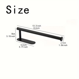 Small Space Organizer, 1/12pcs Wall-mounted Punch-free Paper Towel Holder, Space-saving Kitchen Organizer, Stainless Steel Roll Paper Organizer Storage Holder, Home Organizers for Kitchen & Bathroom,  Household Items:_Black_12pcs