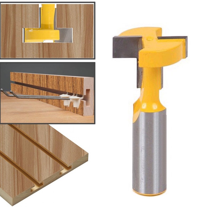 Yakamoz 1/2 Inch Shank T-Slot T-Track Slotting Router Bit Slatwall