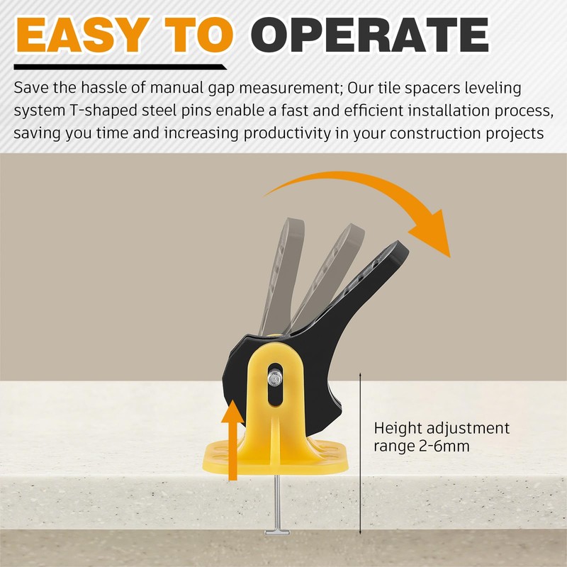 Nuanchu Tile Leveling System Kit 200 Reusable Tile Spacers +