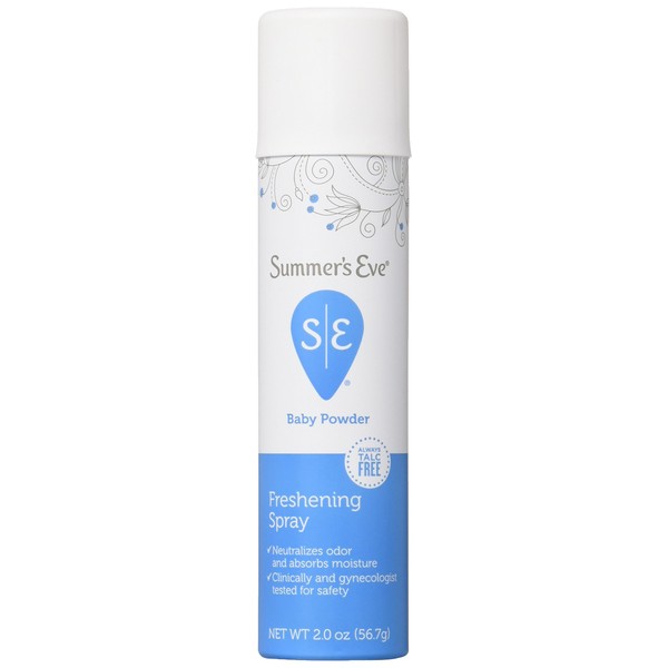 Summer's Eve Freshening Spray, Baby Powder, Gynecologist Tested, 2 Ounces Cans, Casepack of 24 Cans-Packaging May Vary