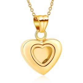 AIWENXI Small Heart Urn Necklace for Ashes Memorial Cremation Urns Pendant Necklaces Jewelry Love One Pet/Human Ash Pendant Stainless Steel Keepsakes Jewelry